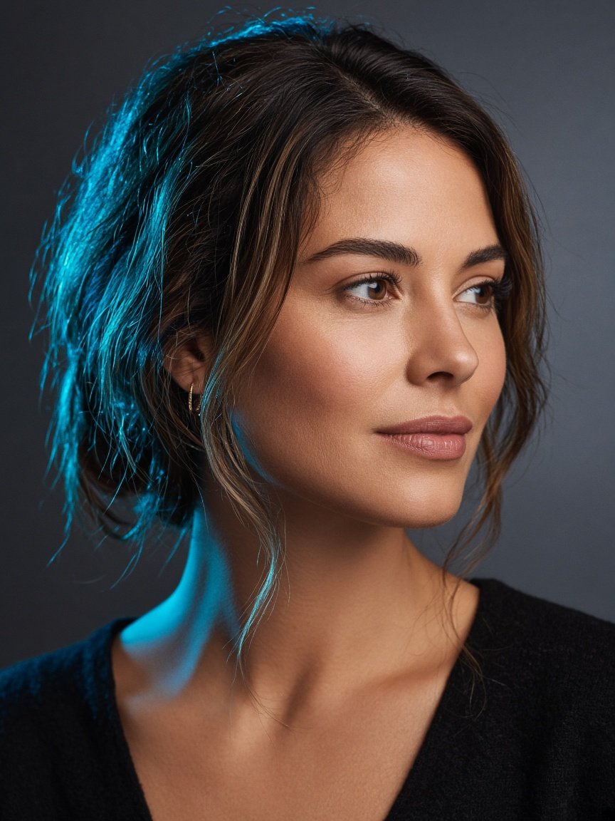 Portrait photography sample ready for retouching